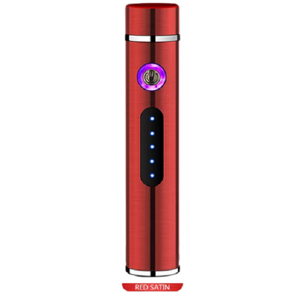 New Cool USB Rechargeable Arc Electric Lighter Cylindrical Power Display Touch